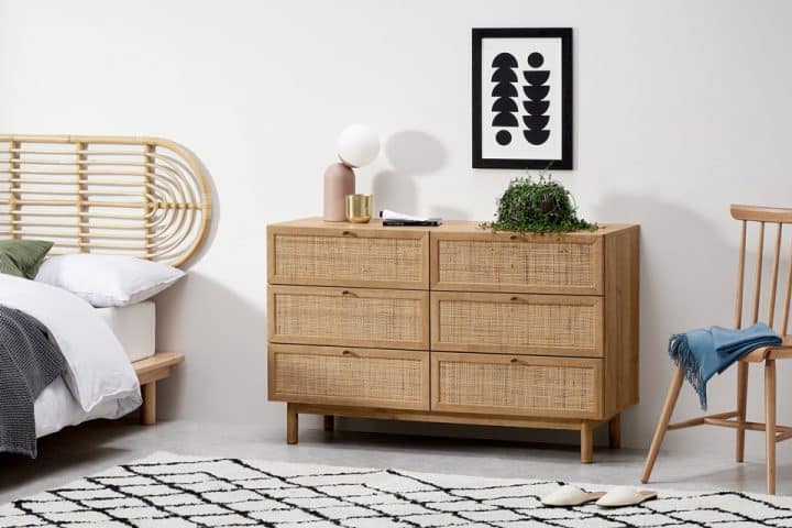 commode en rotin