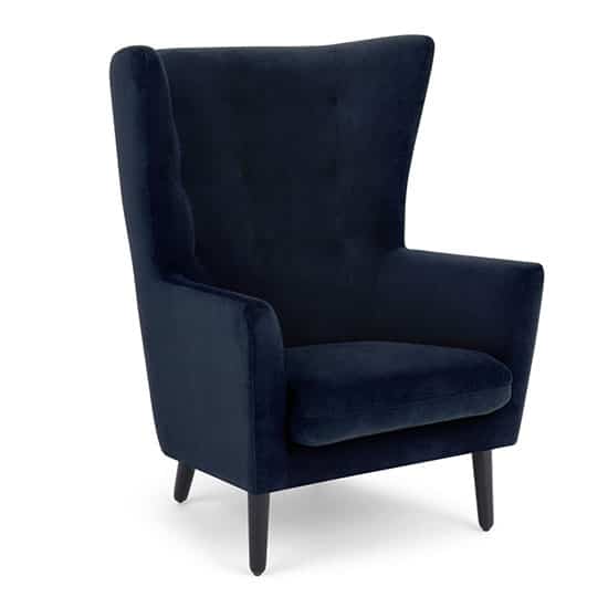 Fauteuil Vintage à Oreilles – Baroque, Bleu Et Or, Bois Massif, Style Antique