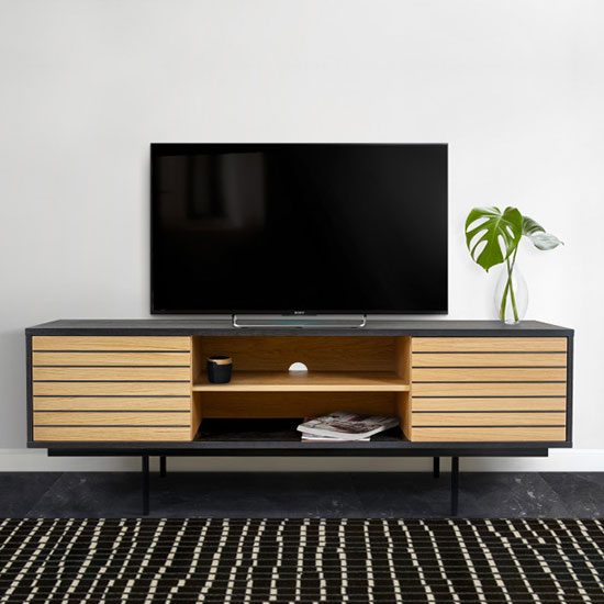 Banc tv en bois bicolore