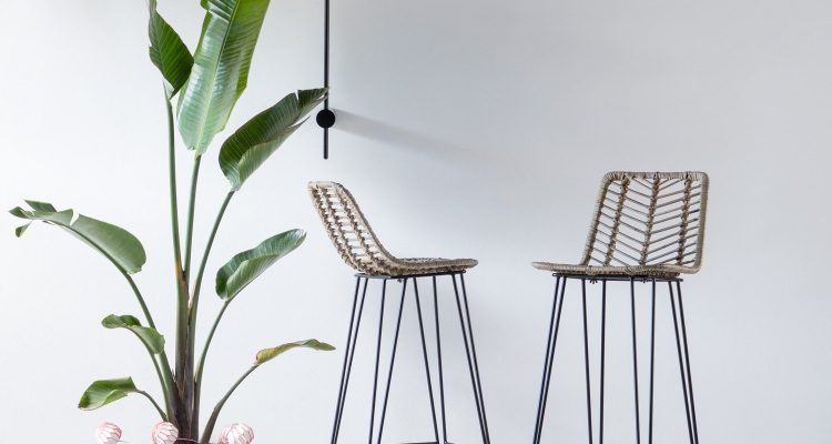 chaise de bar en rotin