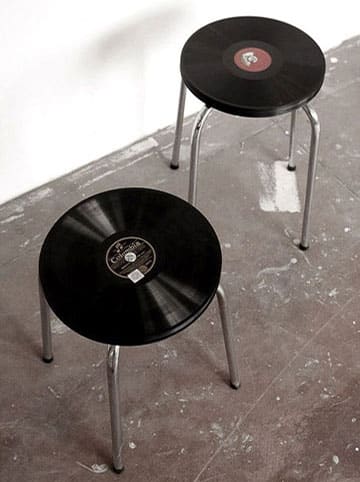 tabouret disque vinyle