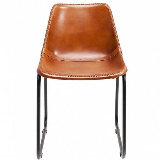 Chaise en cuir vintage marron