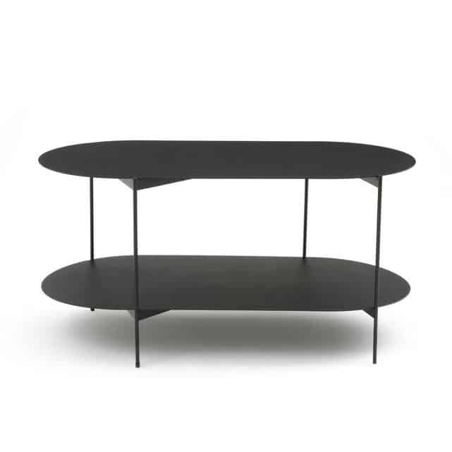 table basse ovale double plateau