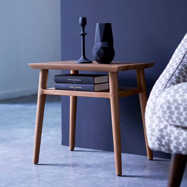 Petite Table Basse Ou Guéridon En Bois De Douglas Et Résine Epoxy - 49x49x35 Cm