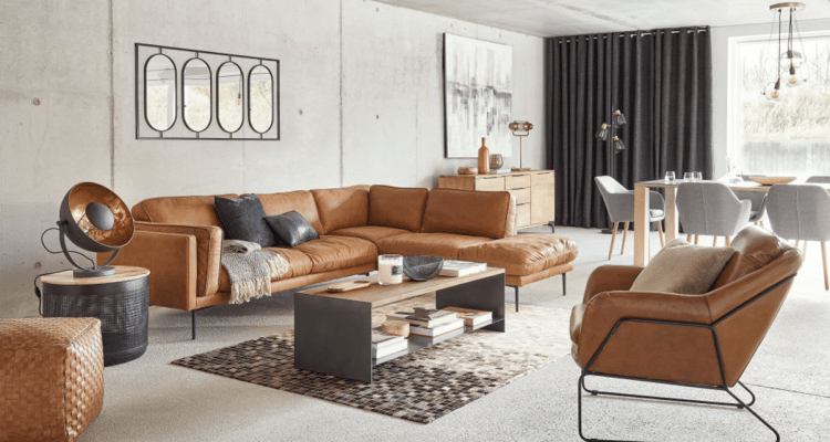 canapé angle cuir
