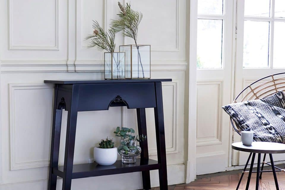 Console Meuble Bleue Et Or – Occasion – Dimensions 80x42x77 Cm – Déco
