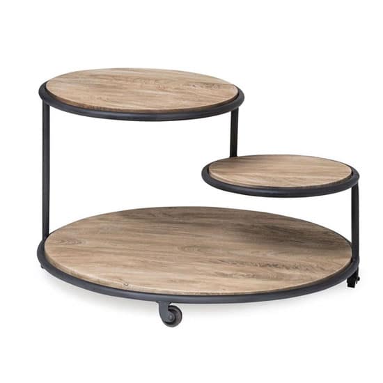 Petite Table Basse Rectangulaire En Chêne Et Métal Avec Roulettes – Marron, Intérieur Adulte