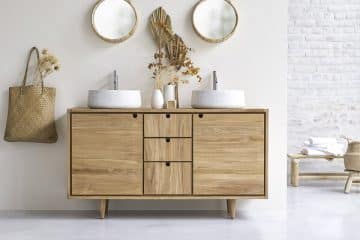 meuble de salle de bain en bois massif
