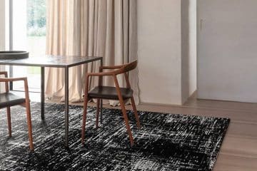 tapis noir et blanc
