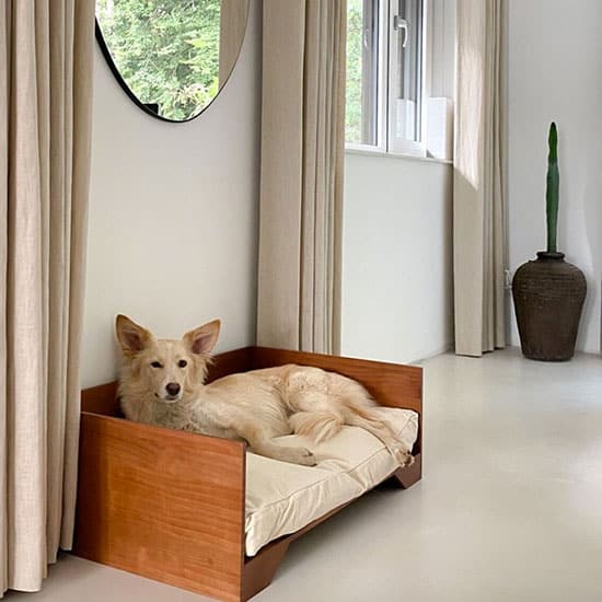 Grand lit en bois design pour chien