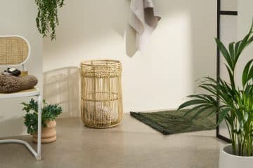 panier a linge en rotin