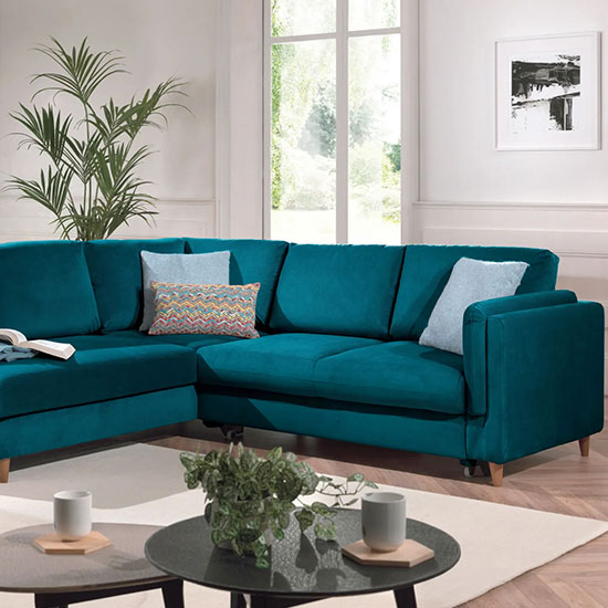 Sofa d'angle couleur canard