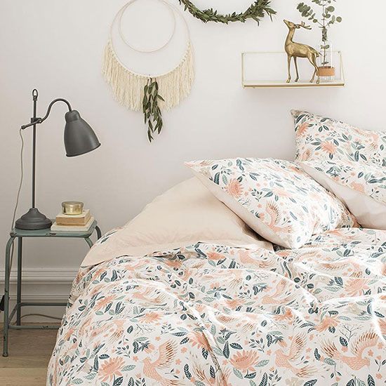 Housse de couette avec motifs en percale de coton
