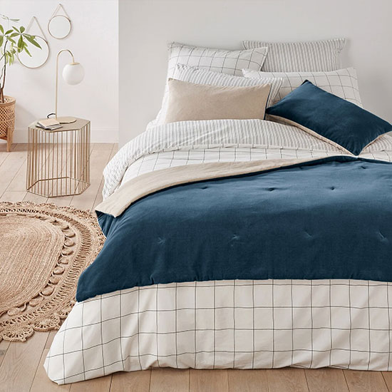 cadeaux de Noël La Redoute : Choisissez un édredon en velours pour donner du style à une chambre