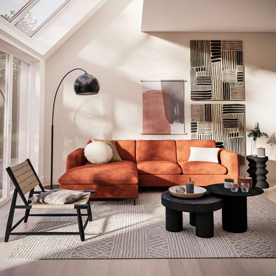 Un canapé d'angle Maisons du Monde pour un maximum de confort et de possibilités d'aménagement