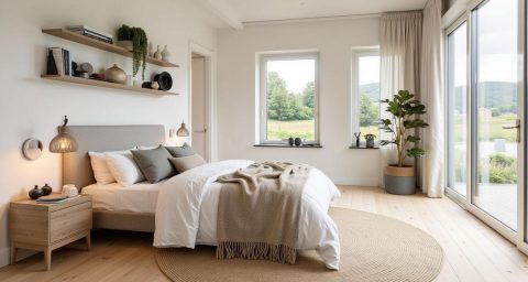 Coussins moelleux et chèques pour un salon accueillant.