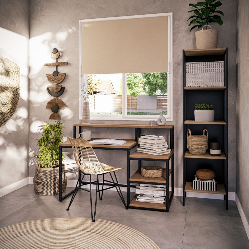Bureau étagère bois massif et métal Segment