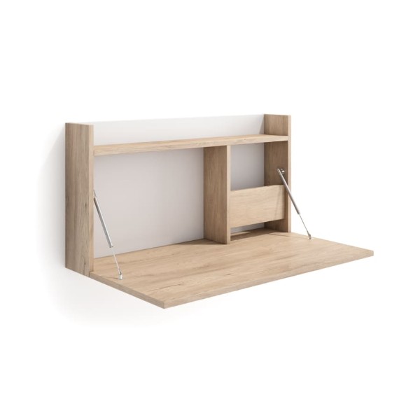Bureau mural rabattable Turín chêne et blanc – Maisons du Monde