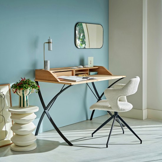 Bureau secrétaire chêne Epitre Bureau secrétaire chêne Epitre en ambiance La Redoute