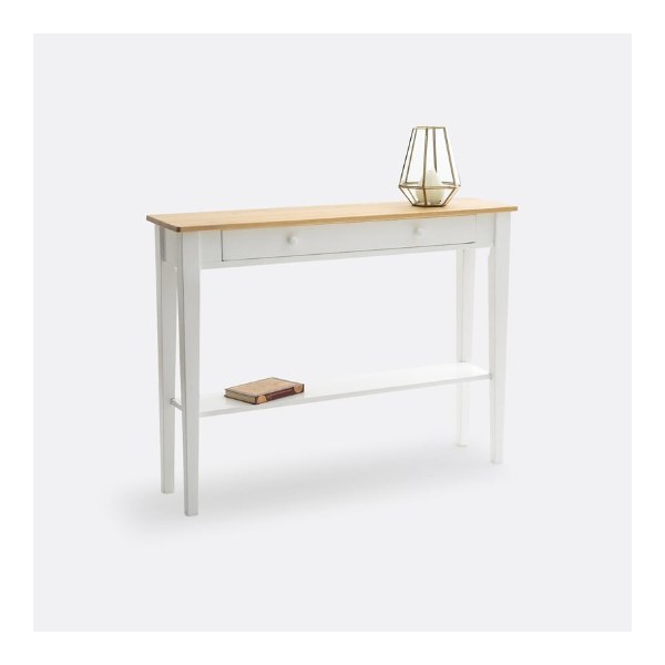 Console d'entrée Alvina en pin massif blanc