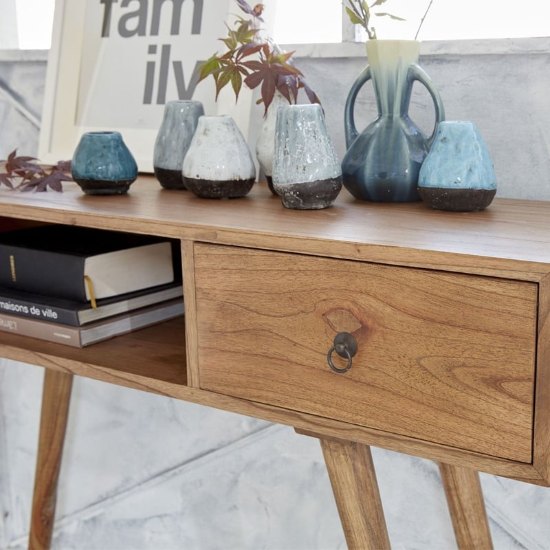 Console d'entrée Oscar en bois massif avec paniers