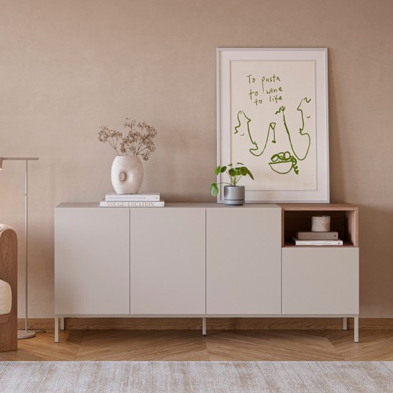 Buffet enfilade bois et métal Quenor