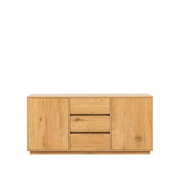 Enfilade scandinave Since bois clair cannele 2 portes 3 tiroirs Drawer