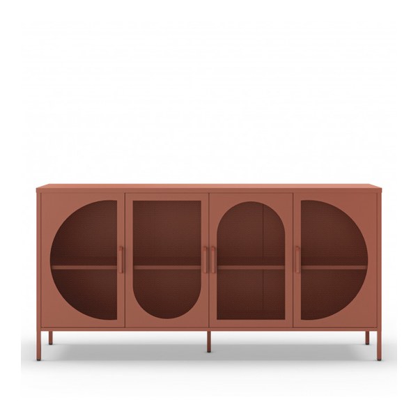 Enfilade scandinave Zio metal terracotta 4 portes Drawer