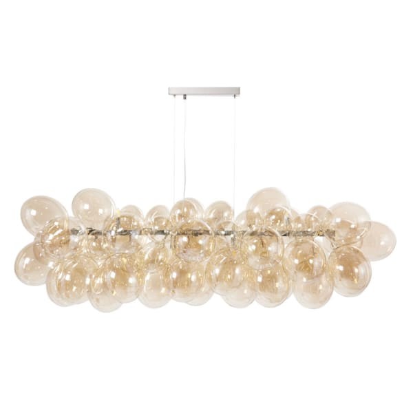 Lustre CLOUD métal et globes verre ambré Maisons du Monde