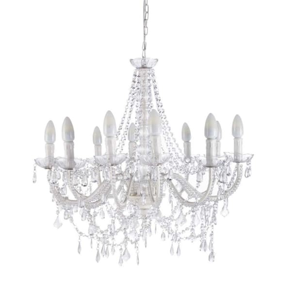Lustre Pampilles métal blanc Maisons du Monde