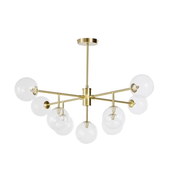 Lustre SAMODE 9 globes en verre et métal doré Maisons du Monde
