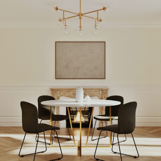 Suspension SAMODE dorée dans une salle à manger Maisons du Monde Suspension SAMODE dorée dans une salle à manger Maisons du Monde