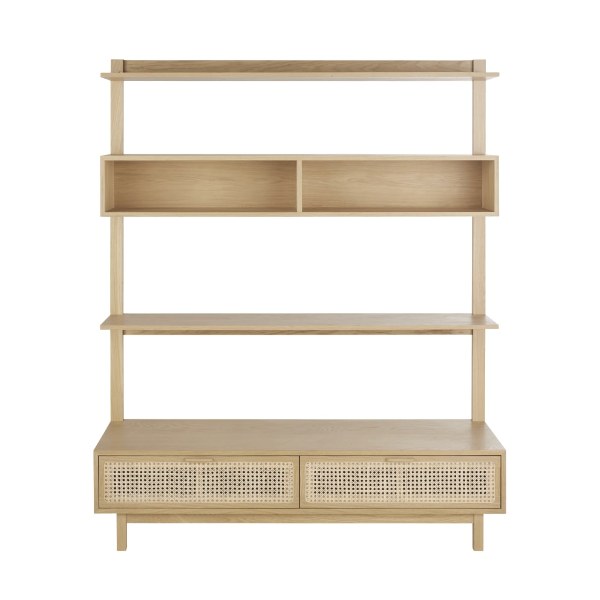 Bibliothèque meuble TV Canopy chêne cannage Maisons du Monde