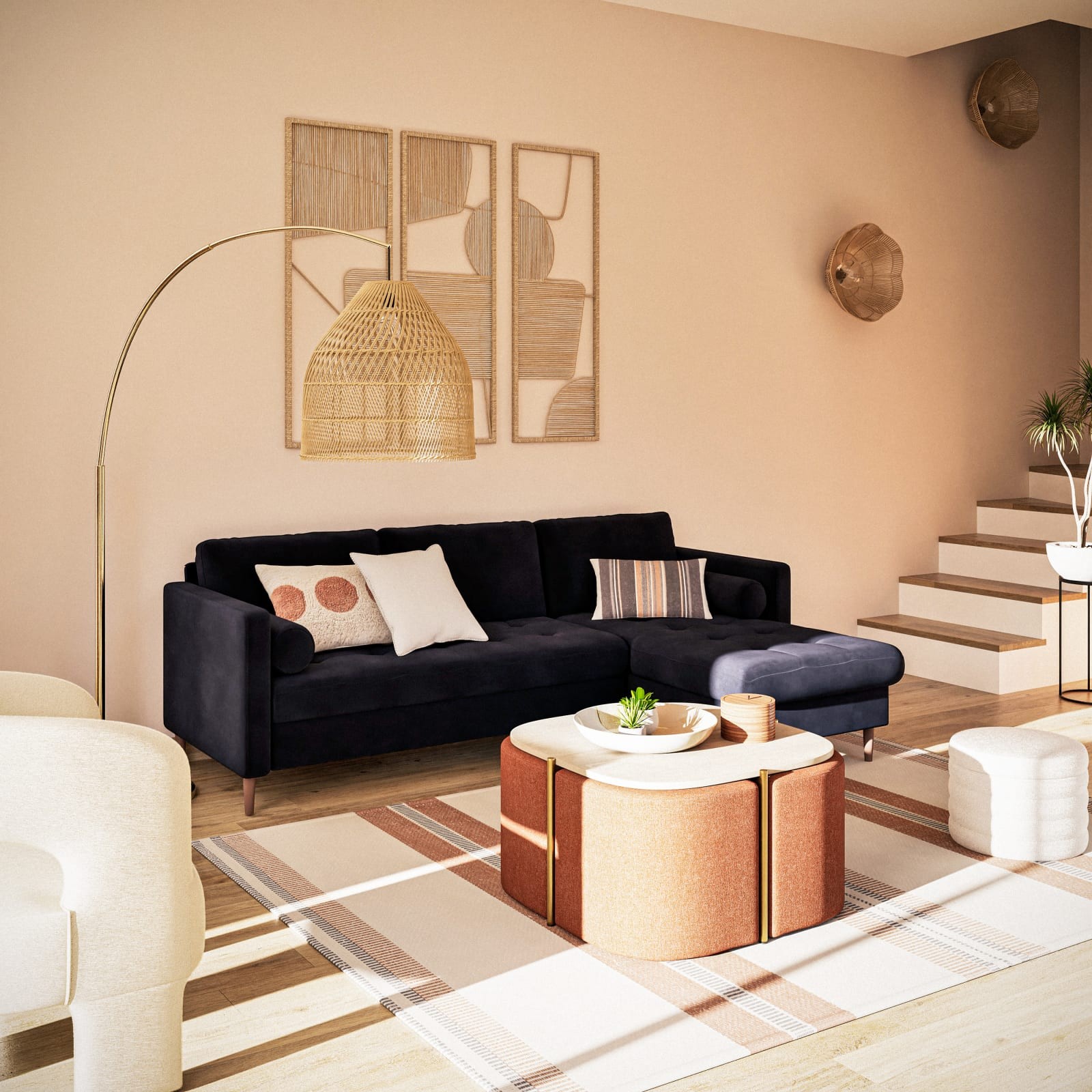 Canapé d'angle Olivia en ambiance Maisons du Monde