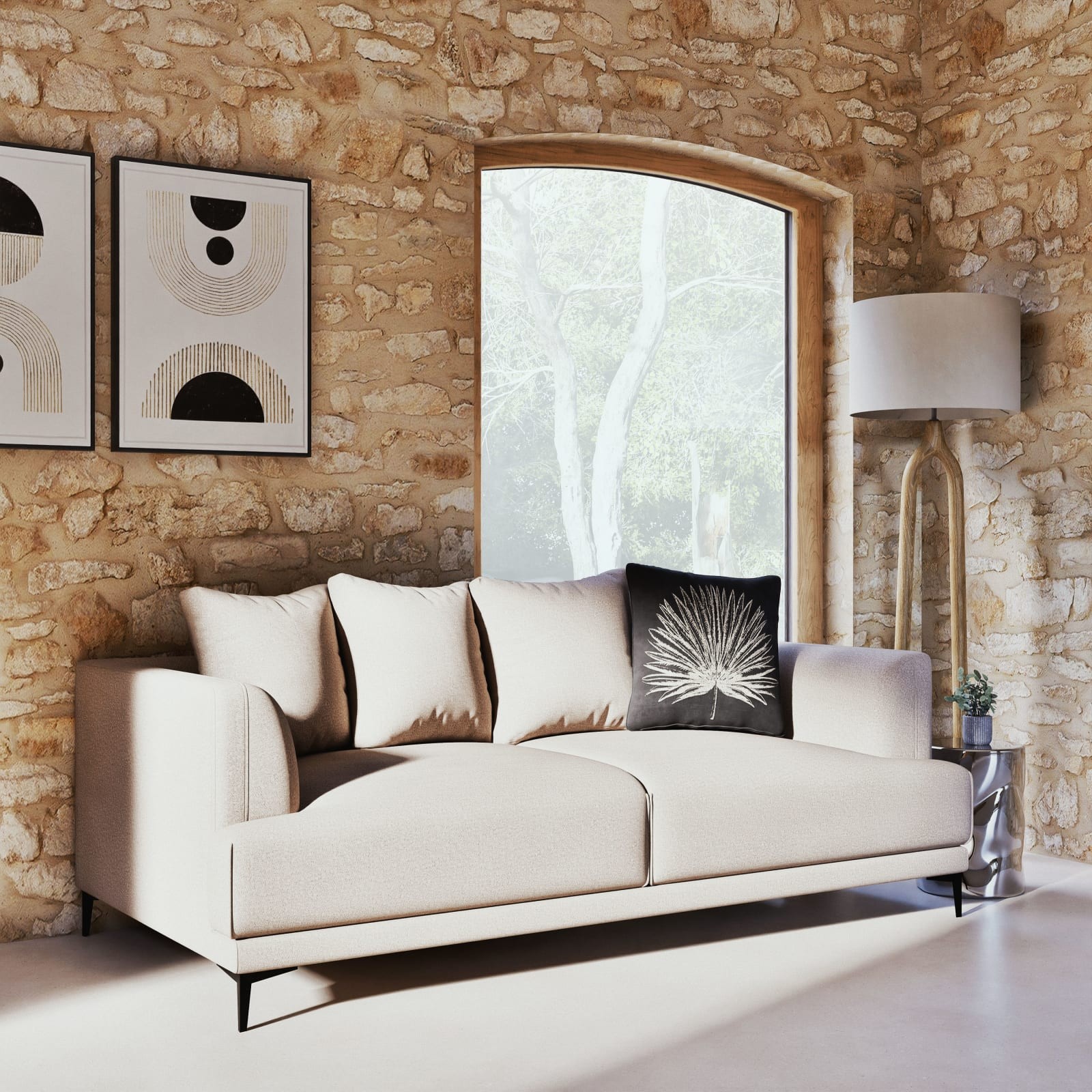 Canapé convertible Romy en ambiance Maisons du Monde