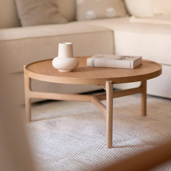 Table basse Alyasa AM.PM plateau rond chene Table basse Alyasa AM.PM plateau rond chene