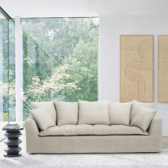 Canapé bas en lin beige - La Redoute