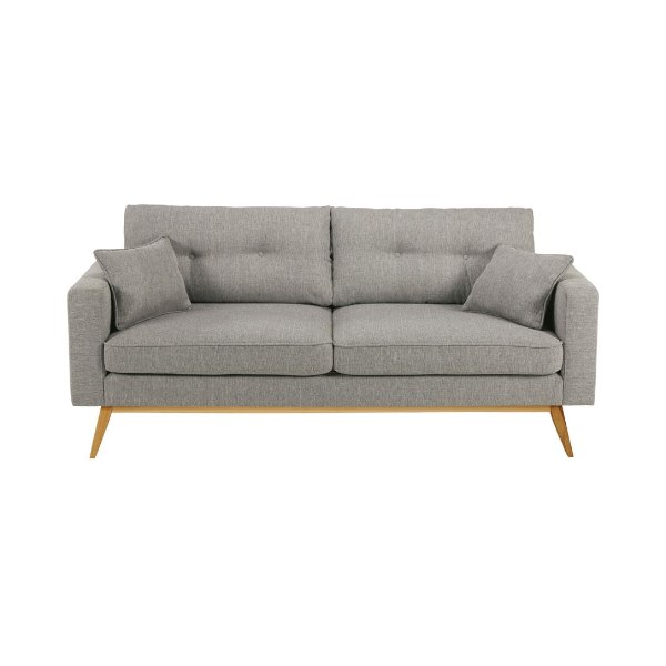 Canapé scandinave 3 places gris clair BROOKE Maisons du Monde vu de face