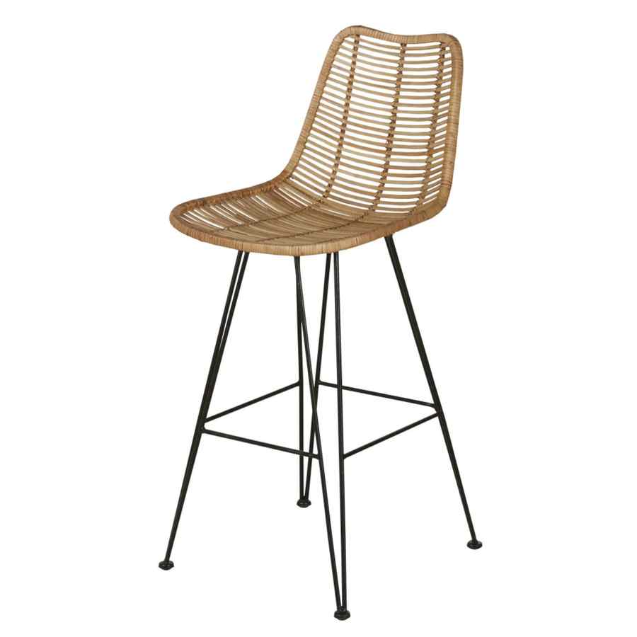 Chaise de bar en rotin et acier noir PITAYA Maisons du Monde
