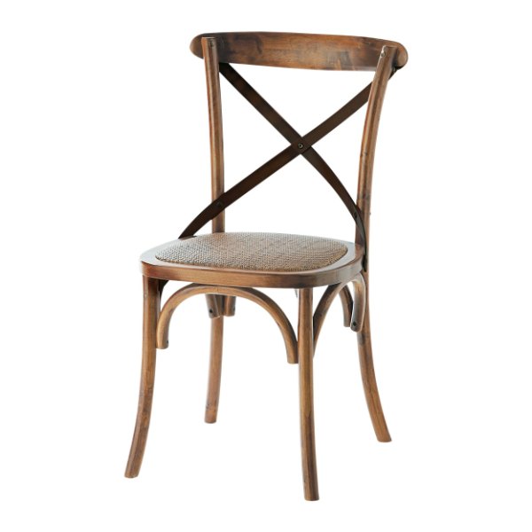 Chaise bistrot Tradition en rotin et acier noir Maisons du Monde