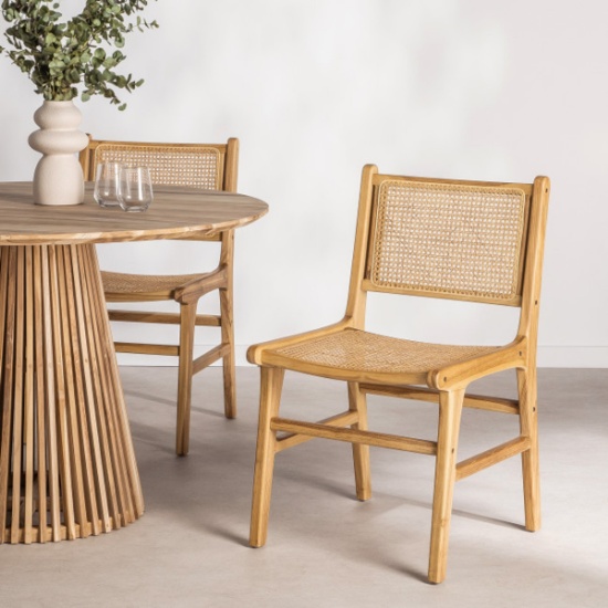 Chaise de cuisine en cannage naturel