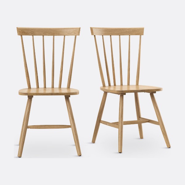 Chaise de cuisine scandinave Jyko en hévéa massif
