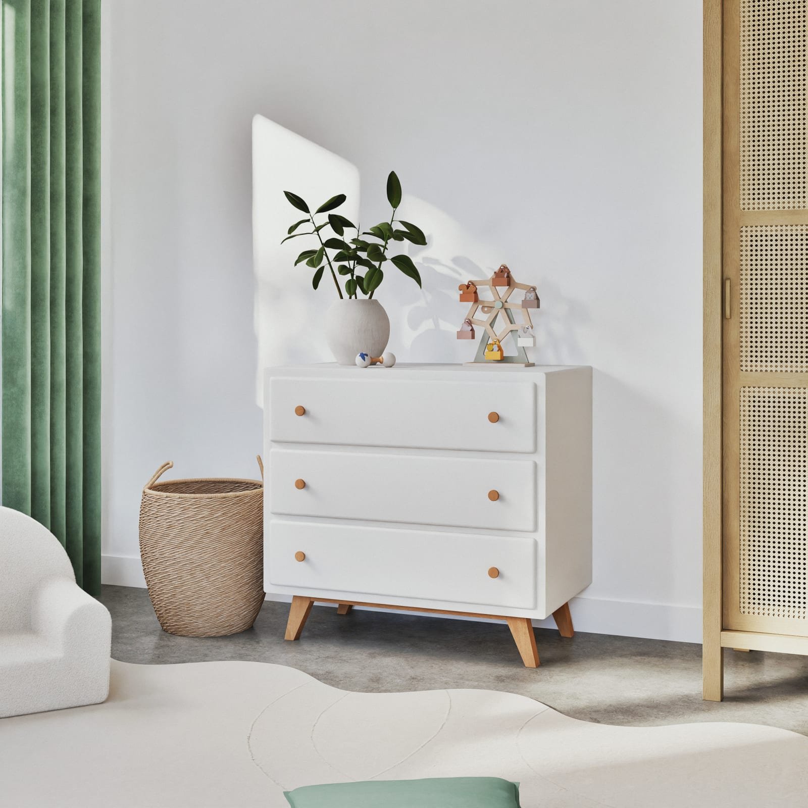 Petite commode Maisons du Monde pour chambre d’enfant en situation