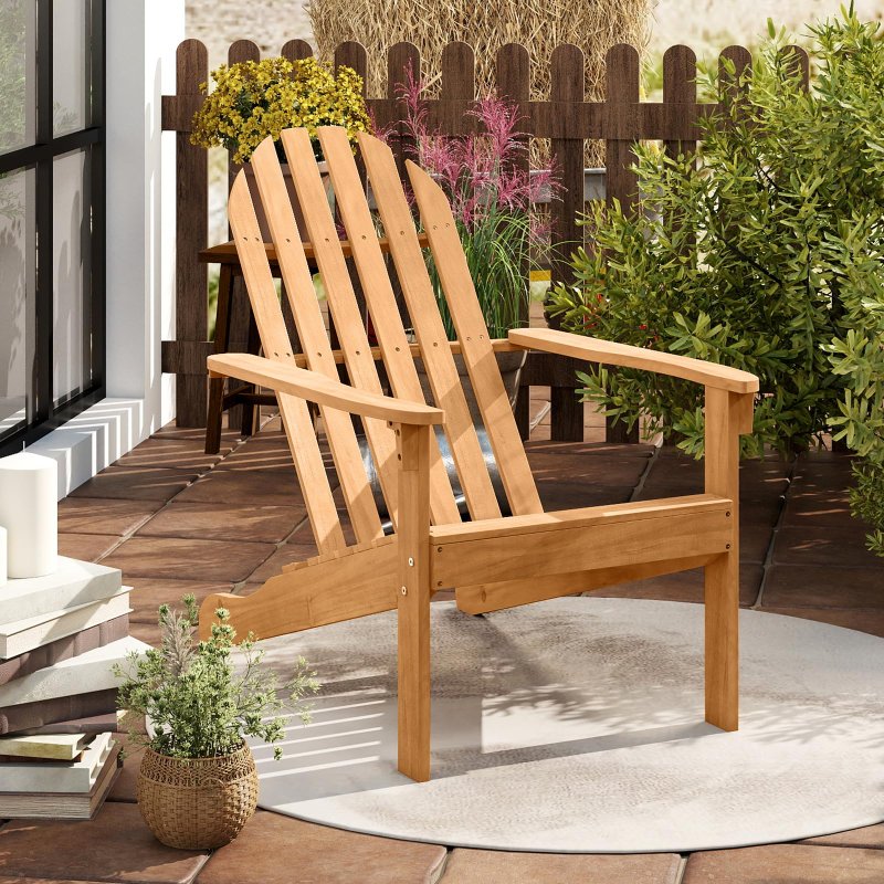 Chaise adirondack Costway en situation dans un jardin