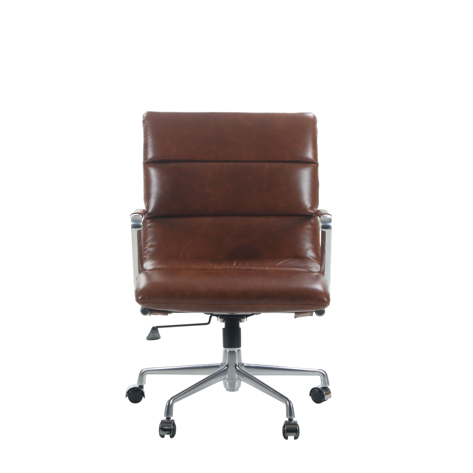 Fauteuil de bureau Sigmund en cuir matelassé marron Maisons du Monde