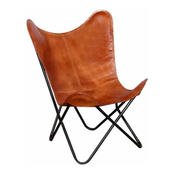 Fauteuil papillon cuir marron Amazon
