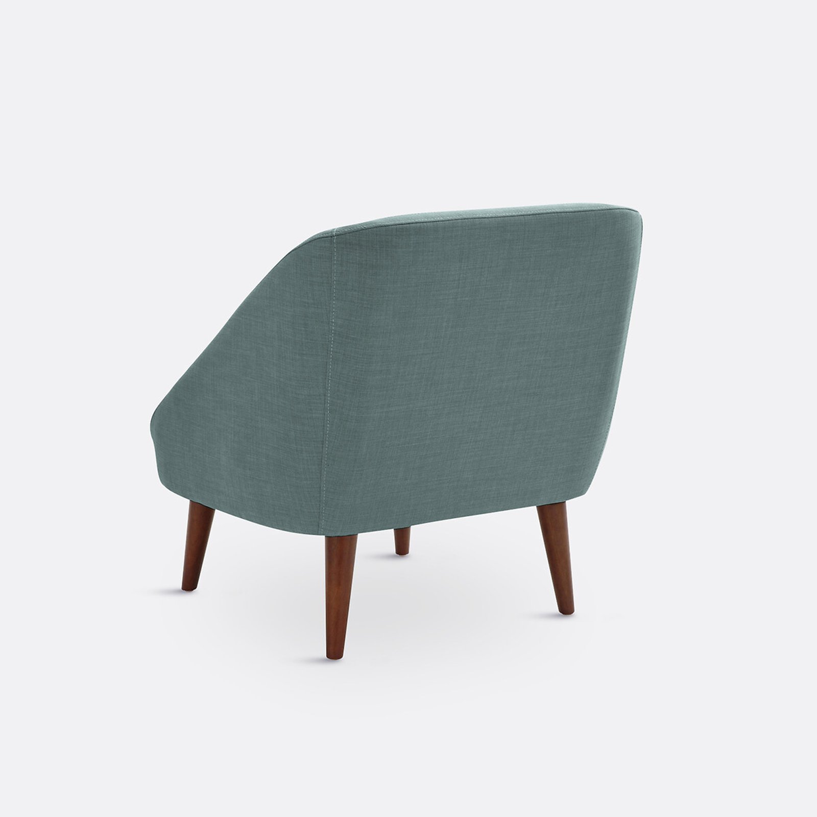 Fauteuil scandinave en tissu vert canard