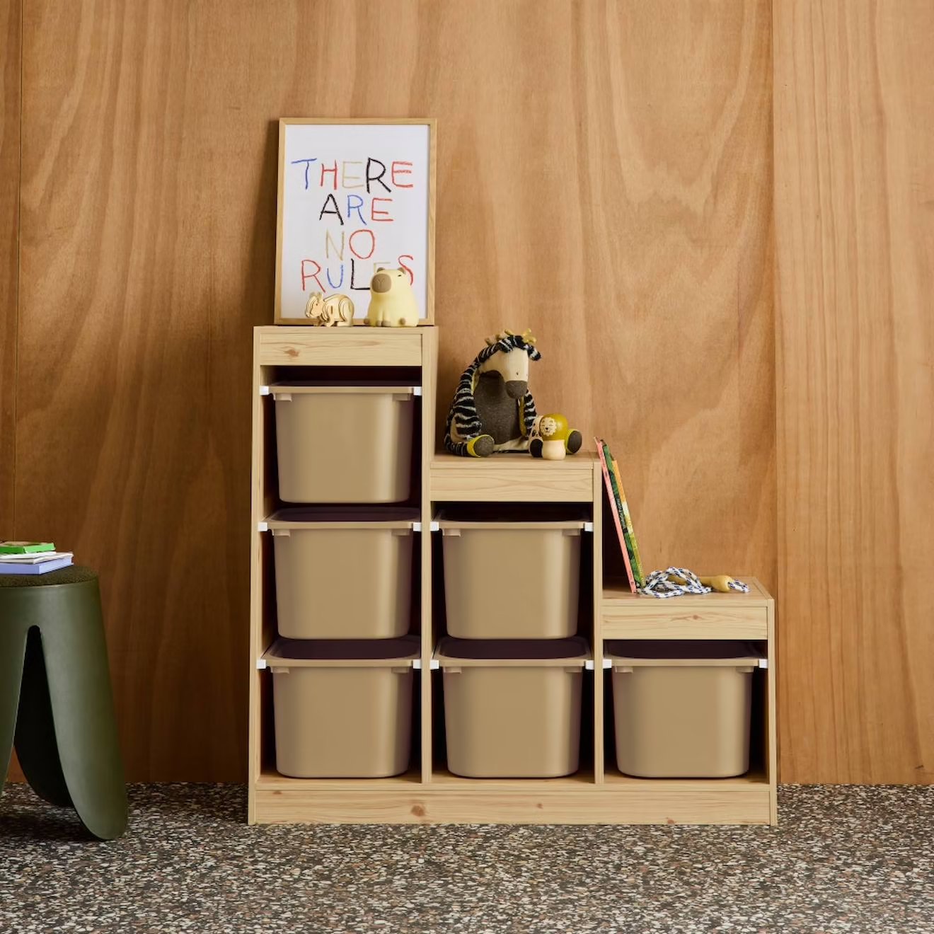 Meuble de rangement enfant à bacs amovibles