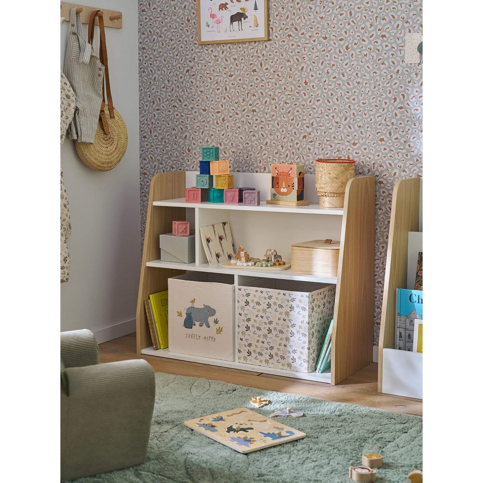 Meuble de rangement enfant pour livres et jouets