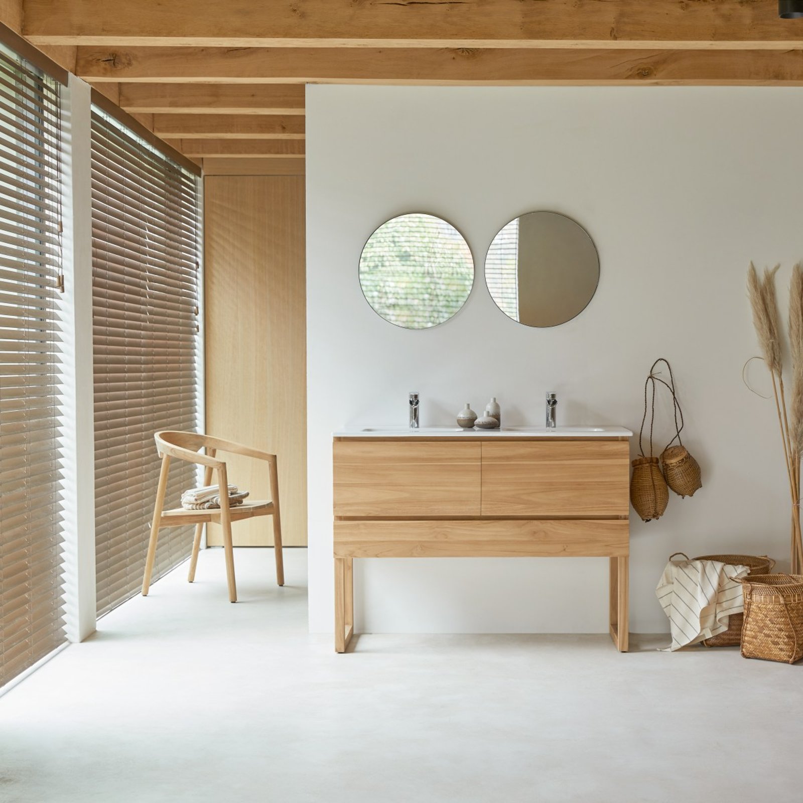 Meuble double vasque Edgar en situation, ambiance La Redoute